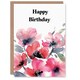 image 1 of Poppy Flower Bouquet Watercolour Woman Her Birthday Card