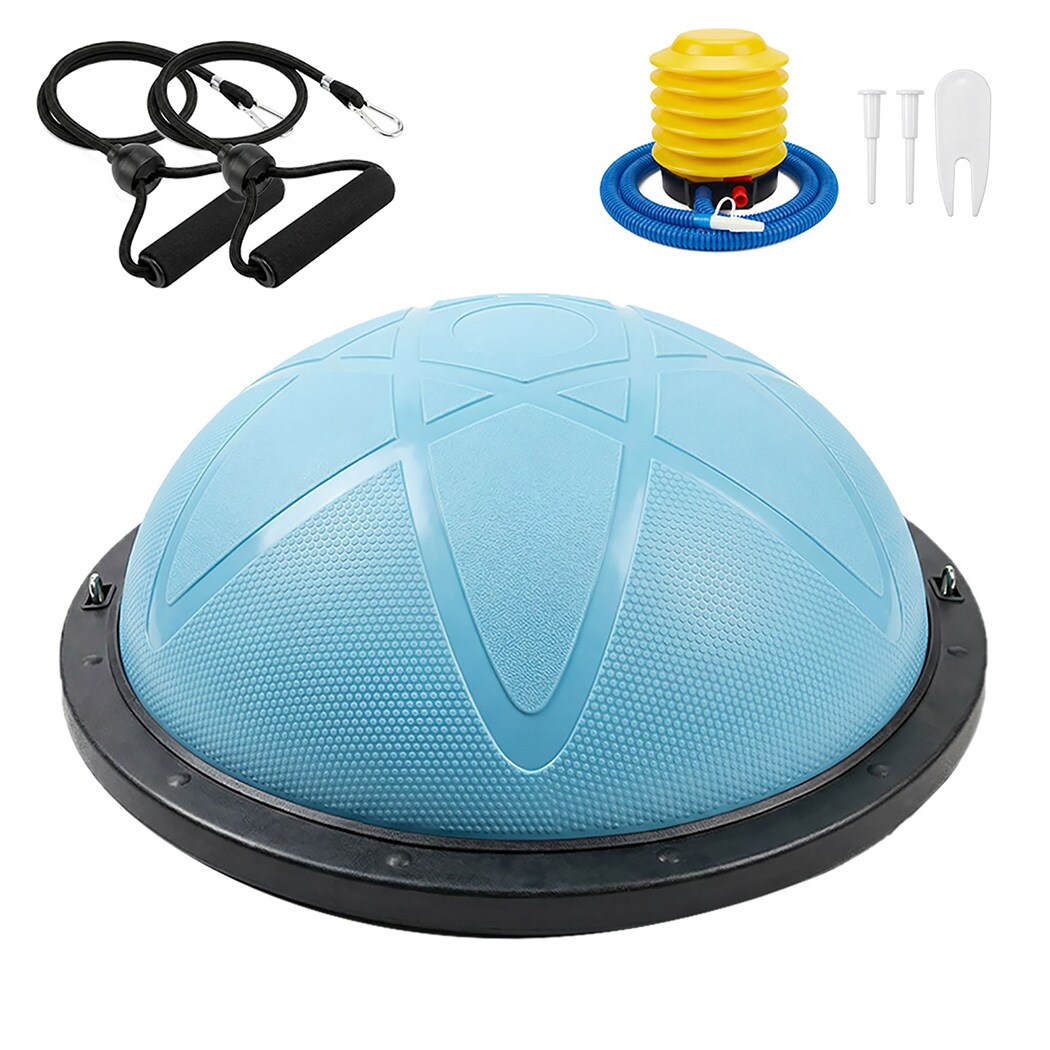 Centra Balance Trainer Ball with Resistance Bands Pump Anti Burst Fitness Home | Blue | Blue | One Size