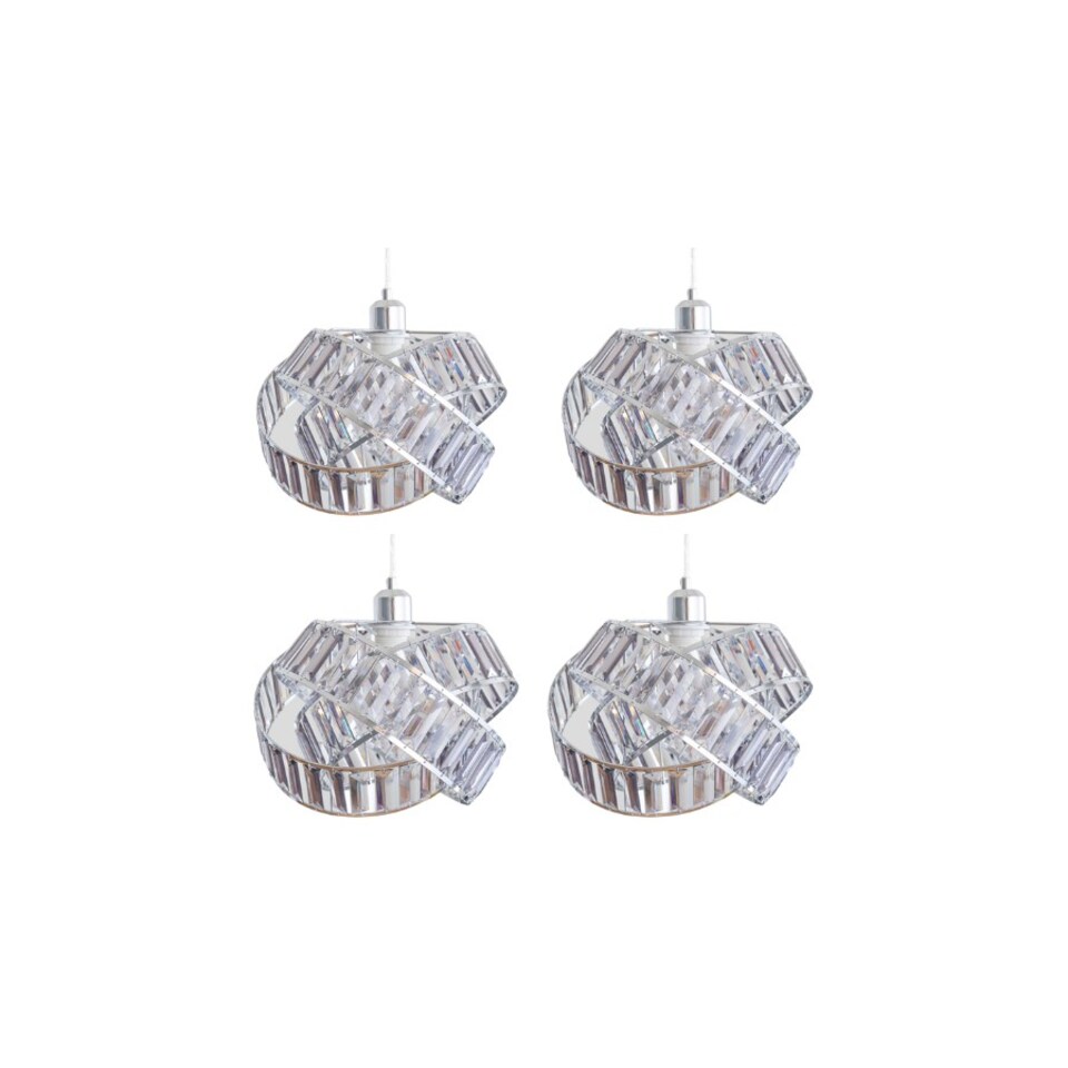 image 1 of Crystal 3 Tier Interlocking Lamp Shade 31cm - Grey | Grey | 4 - Grey | 4