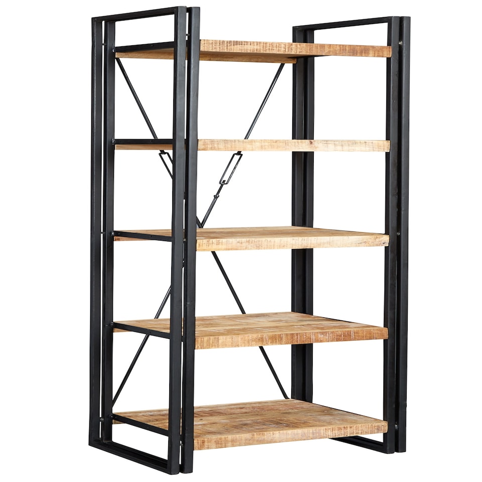 image 1 of Metro Industrial Slim Open Bookcase | Brown | Brown