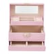 image 1 of Living and Home Lockable Jewellery Storage Box with Drawer-Pink | Pink