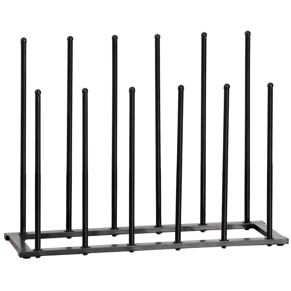 image 1 of House of Home 6 Pair Welly Walking Boot Stand Dryer Metal Shoe Rack Garden Shed Home Storage | Black