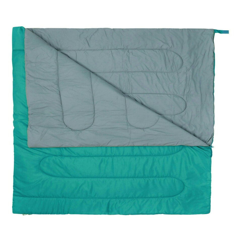 image 1 of Mountain Warehouse Basecamp 200 Double Sleeping Bag Insulated Camping Outdoor Blue | Teal