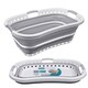 image 1 of Foldable Collapsible Laundry Basket 37L Capacity, Non-Slip Handles, Curved Shape