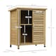 image 5 of Outsunny Wooden Garden Two-Door Storage Shed, Fir Wood Cabinet