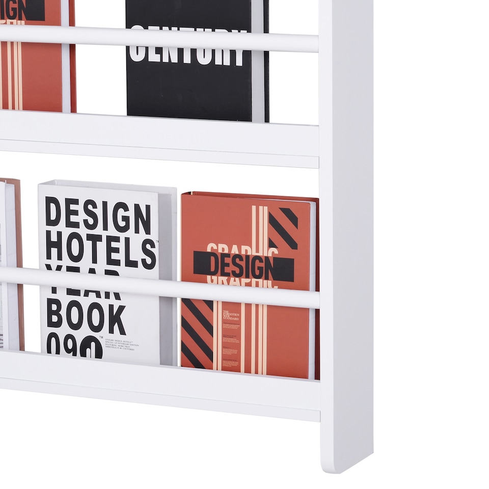 image 1 of HOMCOM Bookcase, 4 Tier Wall Mounted Bookshelf, 15cm Depth Storage Shelving Rack for Bedroom Nursery Office Home, Accessories Supplies, White