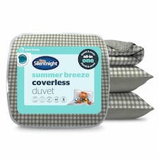 Silentnight Summer Breeze 2.5 Tog Coverless Duvet and Pillowase Set, Sage Gingham | Green | Sage