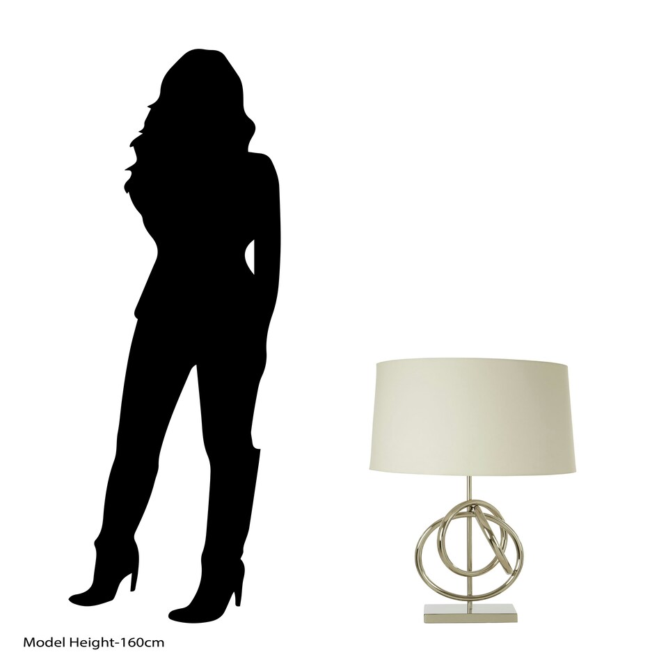 image 1 of Interiors by Premier Table Lamp with Banded Base Silver