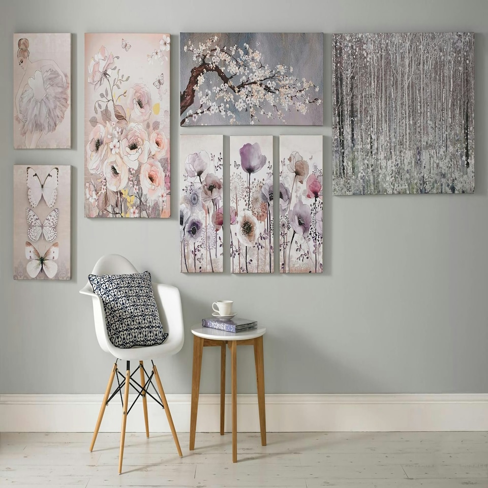 image 1 of Art for the Home Watercolour Woods Printed Canvas | Grey