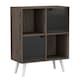 image 1 of Anthracite Oak 4-Cube Storage Unit with 2 Wooden Doors and Legs | Black | Black & White | 1