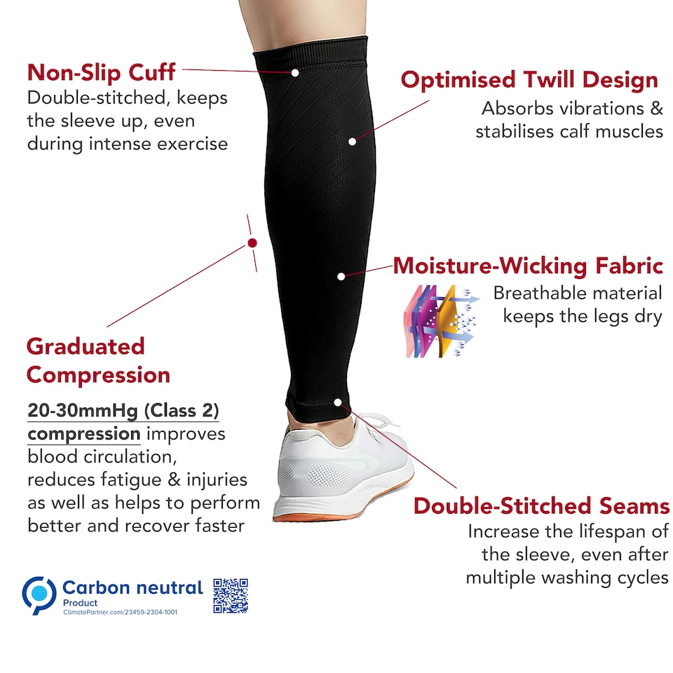 image 1 of aZengear Calf Support Compression Sleeves (Pair) for Women, Men, Running, Shin Splints