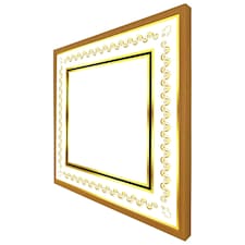 Ancient egyptian gold border (Picture Frame) Brown | Oak | XL