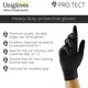 image 4 of Unigloves PRO.TECT Black Box of 100 Nitrile Gloves Black | Small