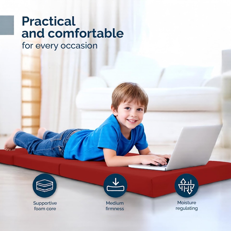 image 1 of Tri Fold Fold Out Z Bed Futon Sofa Chair Mattress