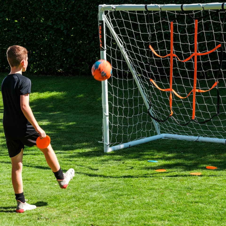image 1 of Football Flick Urban Tekkers Pack 4-in-1 training equipment and game - Football Tic-Tac-Toe - Mini Football Goal- two passing hoops