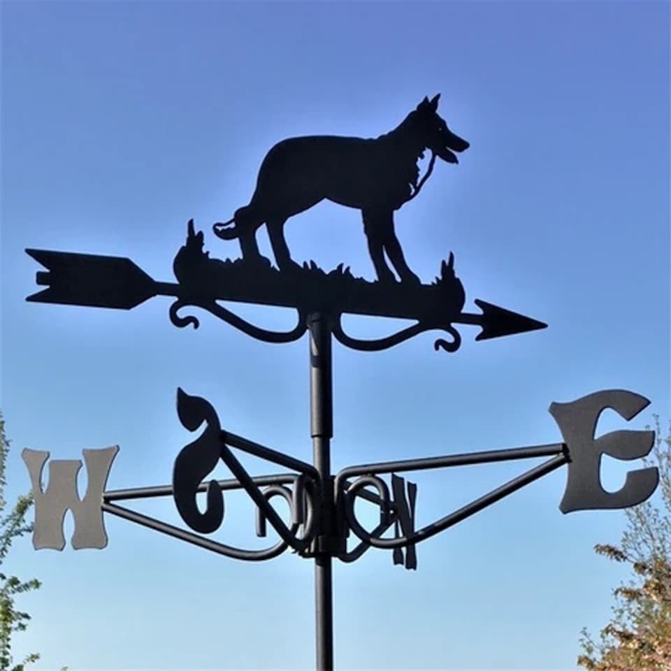 image 1 of Mini German Shepherd Weathervane - Steel - L39 x W39 x H56 cm - Black