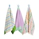 image 1 of Raspberry Blossom Set of 3 Cotton Printed Tea Towels with Hanging Loop | Multi