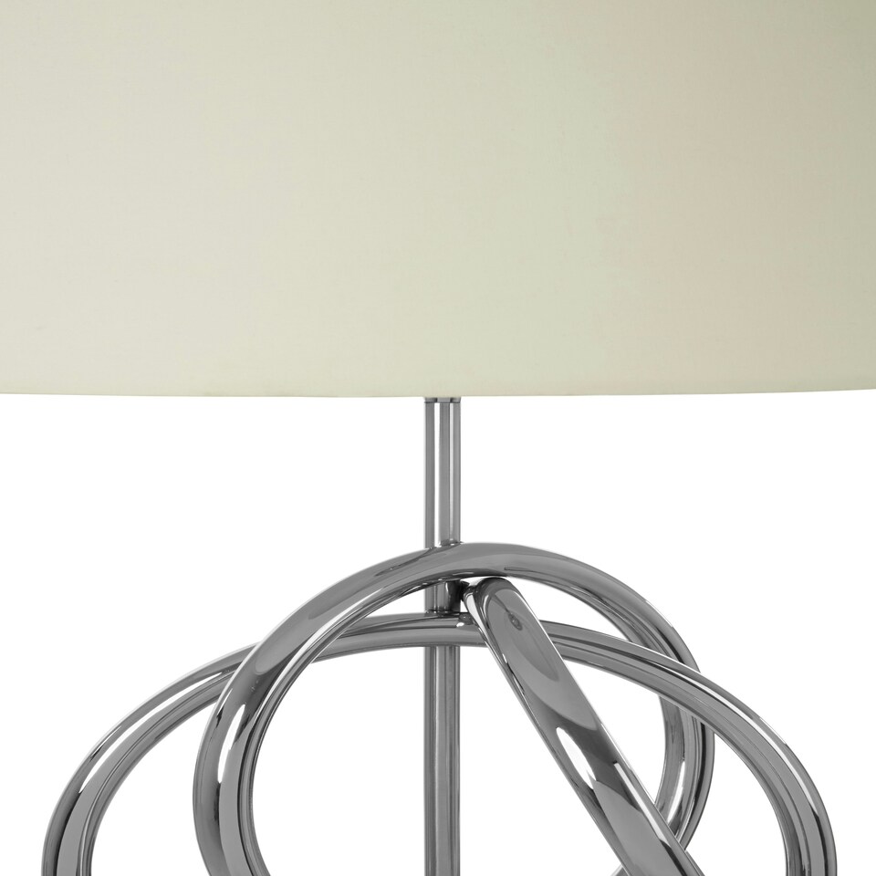 image 1 of Interiors by Premier Table Lamp with Banded Base Silver