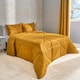 image 3 of OHS Coverless Quilted Geometric Embossed Soft Plush Cosy 7.5 Tog Washable Duvet Cover and Pillowcase Bedding Set Yellow | Ochre Yellow | King