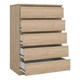 image 4 of Naia Chest of 5 Drawers in Jackson Hickory Oak