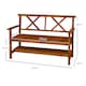 image 5 of Outsunny Wooden Garden Bench, 2-Seater Outdoor Bench with Storage Shelf, Backrest, Armrests and Slat Seat for Patio, Lawn, Deck, Carbonized