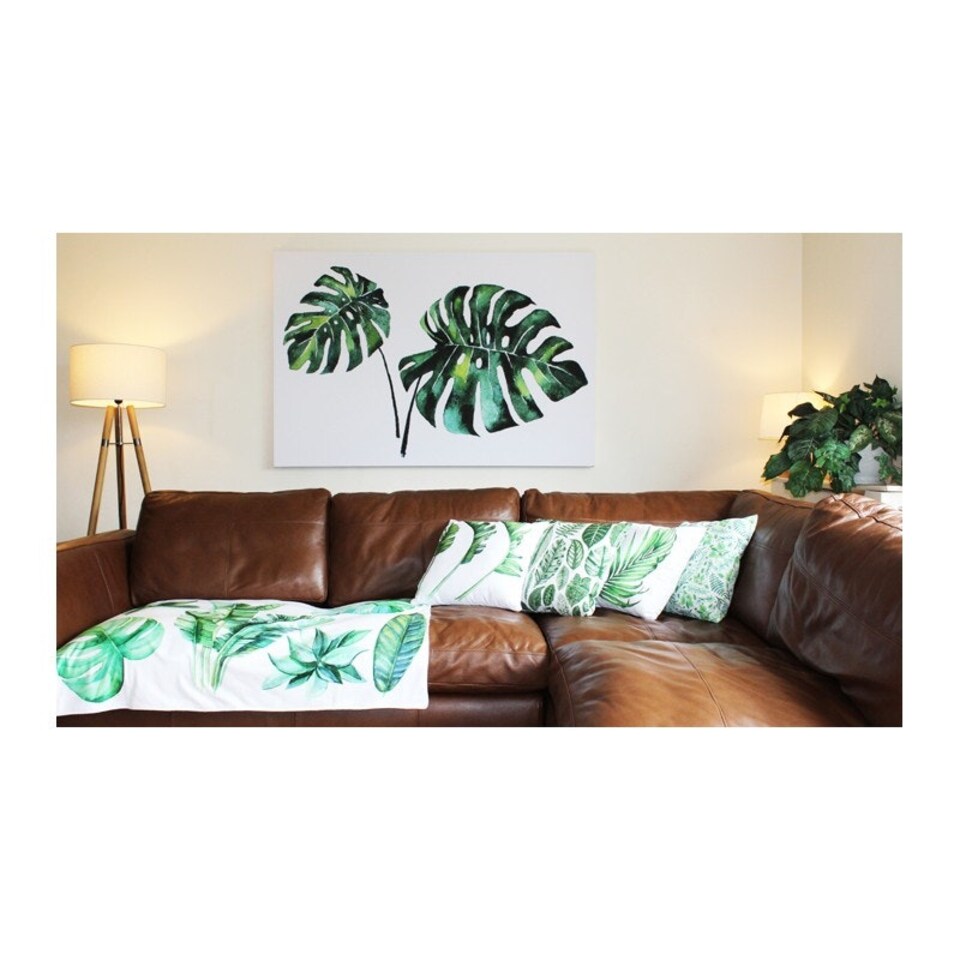 image 1 of Twin Palm leaves (Canvas Print) 127cm x 91cm
