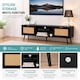 image 6 of Modern Black Rattan TV Stand Cabinet with Two Cupboards and Shelves TV Unit - W150 x D40 x H52cm