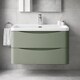 image 6 of Balterley Arch Modern Bathroom Wall Hung 2 Drawer Vanity Unit & Ceramic Basin | Green | Satin Green