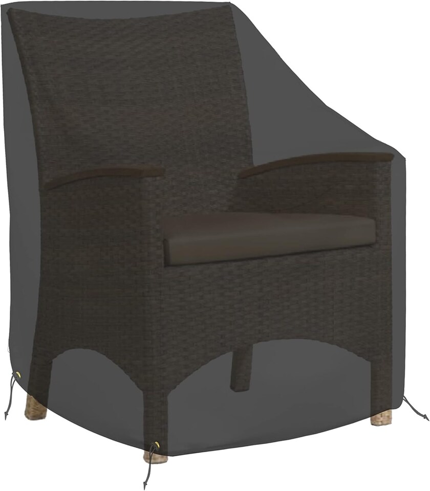 image 1 of Covers&All Outdoor Chair Covers, 12 Oz Waterproof & UV-Resistant Cover Max Fabric, Suitable for Indoors / Outdoors, 42 in H x 30 in D x 27 in W, Black