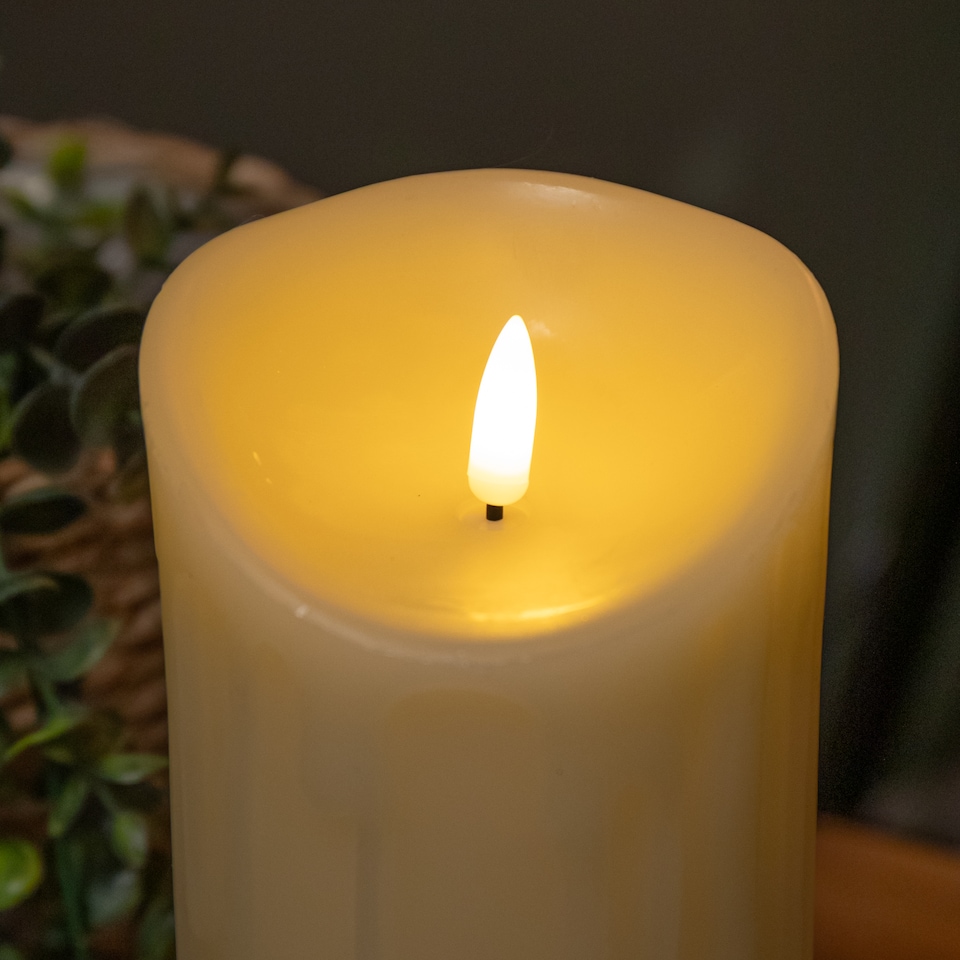 image 1 of 23cm LED Flickabrights Melted Edge Battery Candle in Warm White