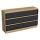 image 1 of Minimalist Chest of 6 Drawers - 68.6x120x35cm | Brown | Oak & Black | 1