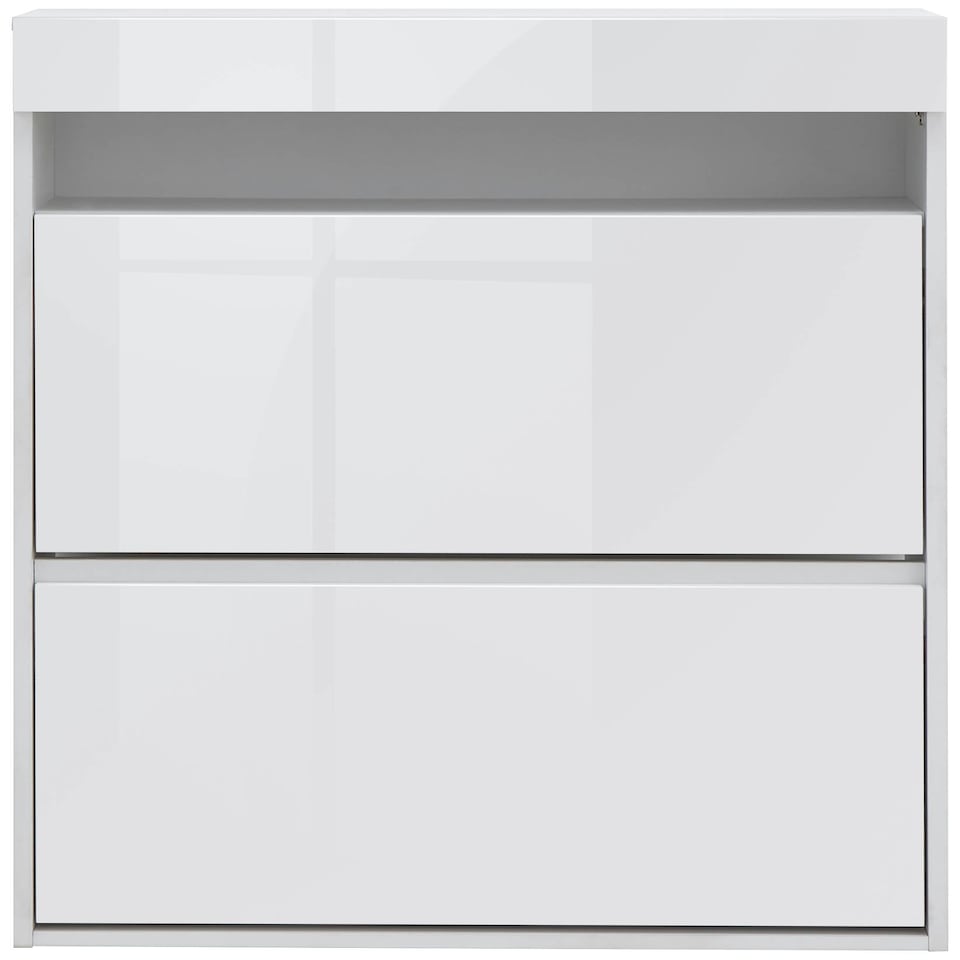image 1 of GFW Galicia Wall Hanging Two Tier Shoe Cabinet - White