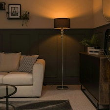 ValueLights Eleanor Silver Chrome & Clear Acrylic Ball Floor Lamp Base