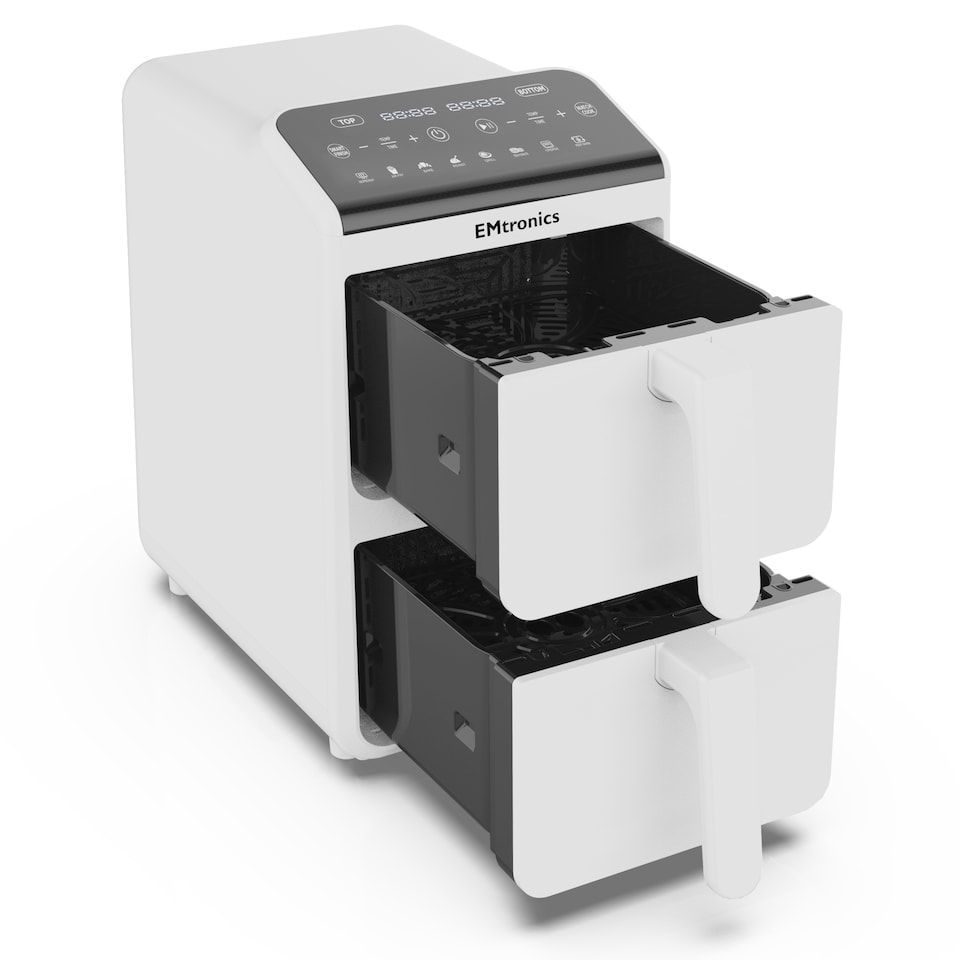 image 1 of EMtronics 10L Stack Dual Air Fryer - White