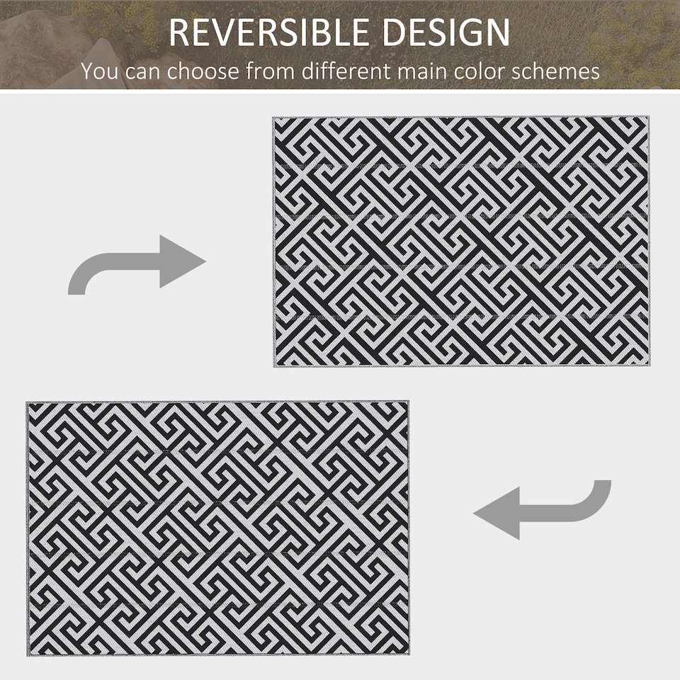 image 1 of Outsunny 182x274cm Reversible Outdoor Rug Portable Straw RV Camping Mat