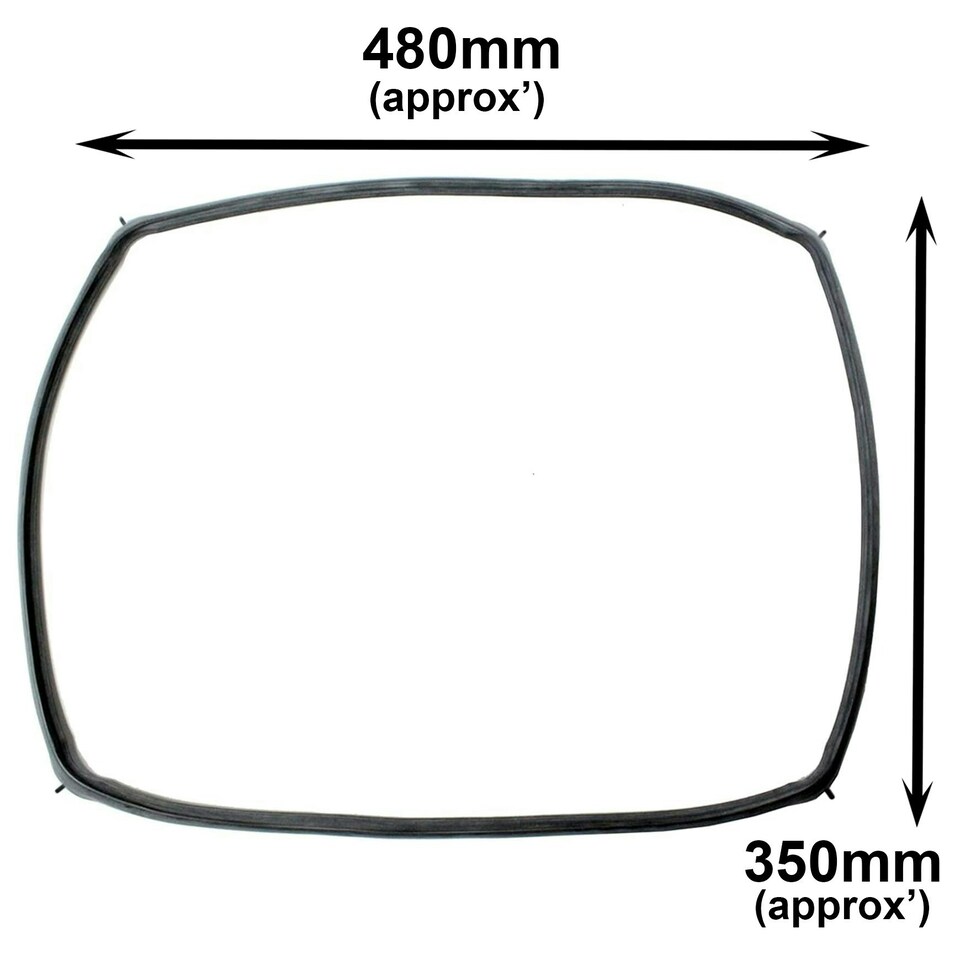 image 1 of SPARES2GO Oven Door Seal Gasket + Corner Clips compatible with Siemens Cooker 480 x 350 mm
