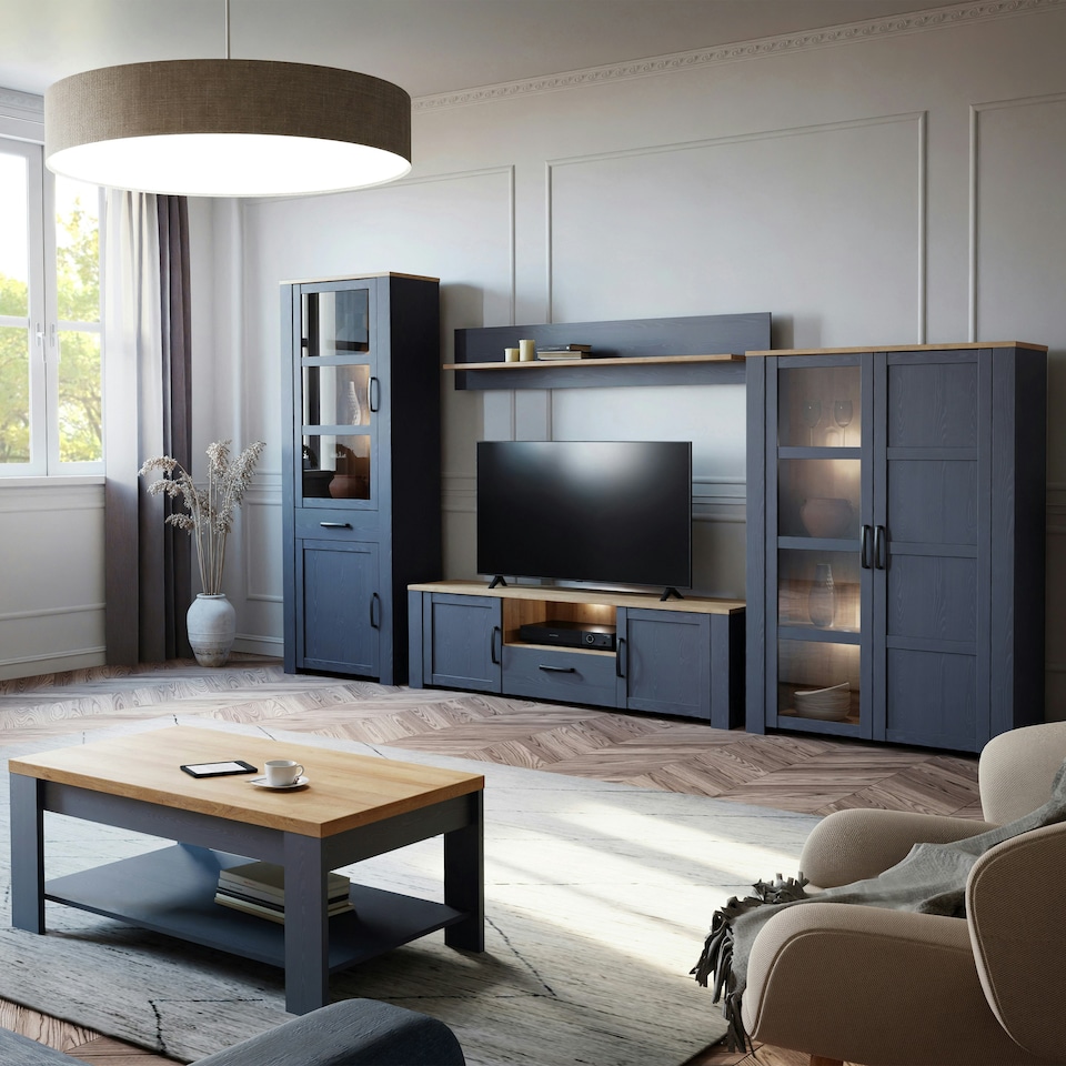 image 1 of Bohol TV Unit Inc. LED Light in Riviera Oak/Navy