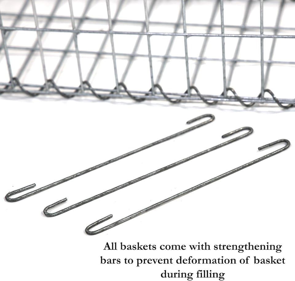 image 1 of Actiasgear Heavy Duty Galfan Coated Gabion Baskets – Retaining Wall & Garden Wire Stone Cages – Easy Assembly with Helical – Multiple Options Available (100cm x 50cm x 30cm)