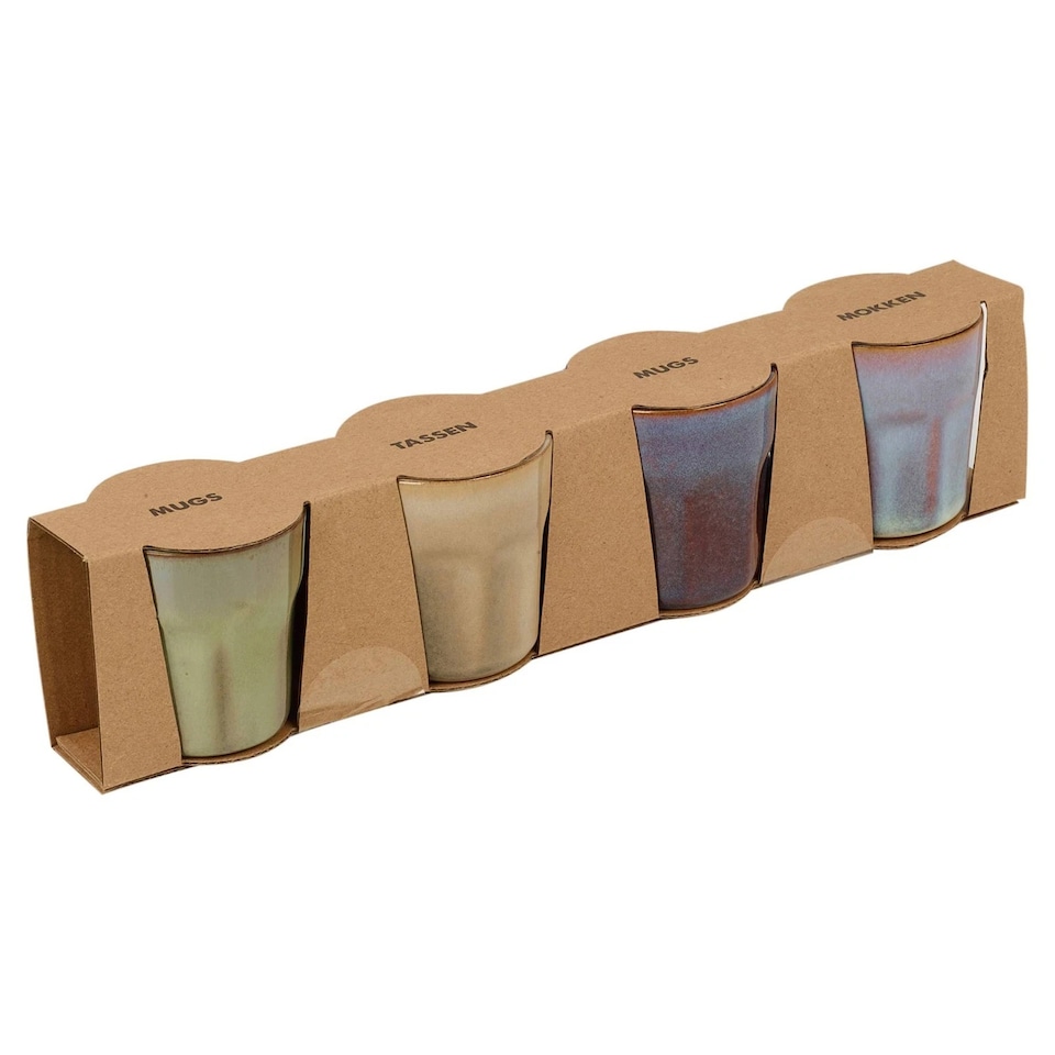 image 1 of 90ml Espresso Coffee Cups Multi Colours Small Ceramic Mugs Set Stoneware | Multi | Multicoloured | Set of 8 Mugs