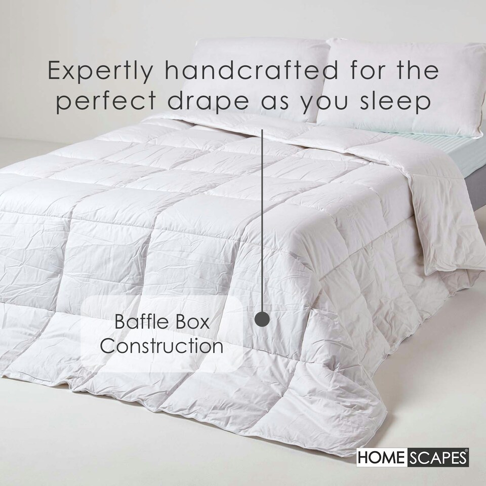 image 1 of Homescapes 4.5 Tog Duvet Luxury Mulberry Silk for Spring or Summer Lightweight Hypoallergenic, Double