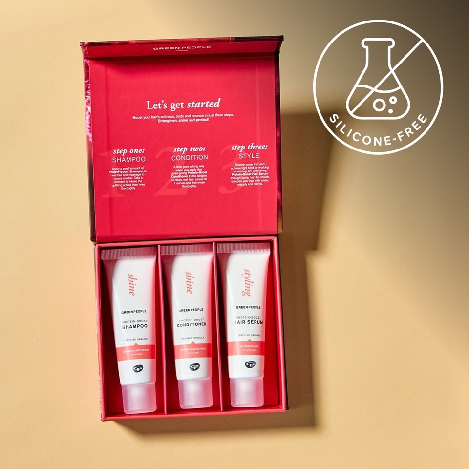 image 1 of Green People Organic Hair Essentials Set - For Shine & Volume - Silicone & SLS Free - Vegan, Organic & Cruelty Free