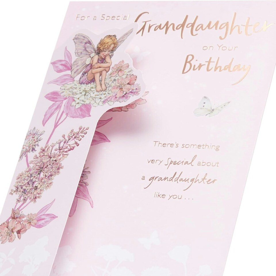 image 1 of Flowers Fairies Design Granddaughter Birthday Card
