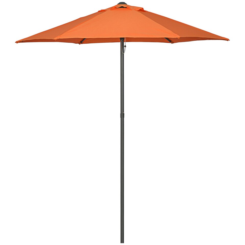image 1 of Outsunny 2m Parasol Patio Umbrella, Outdoor Sun Shade with Ribs Orange