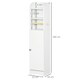 image 7 of kleankin Freestanding Bathroom Storage Unit with Adjustable Shelf, White White