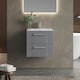 image 2 of Retro 2 Drawer Wall Hung Vanity Unit with Minimalist 1 Tap Hole Ceramic Basin - 500mm - Satin Grey - Balterley Grey