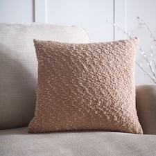 Portfolio Home Boucle Blush Pink Textured Filled Cushion 45x45cm