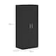image 3 of HOMCOM Wardrobe for Bedroom, Double Wardrobe with Hanging Rail, Black