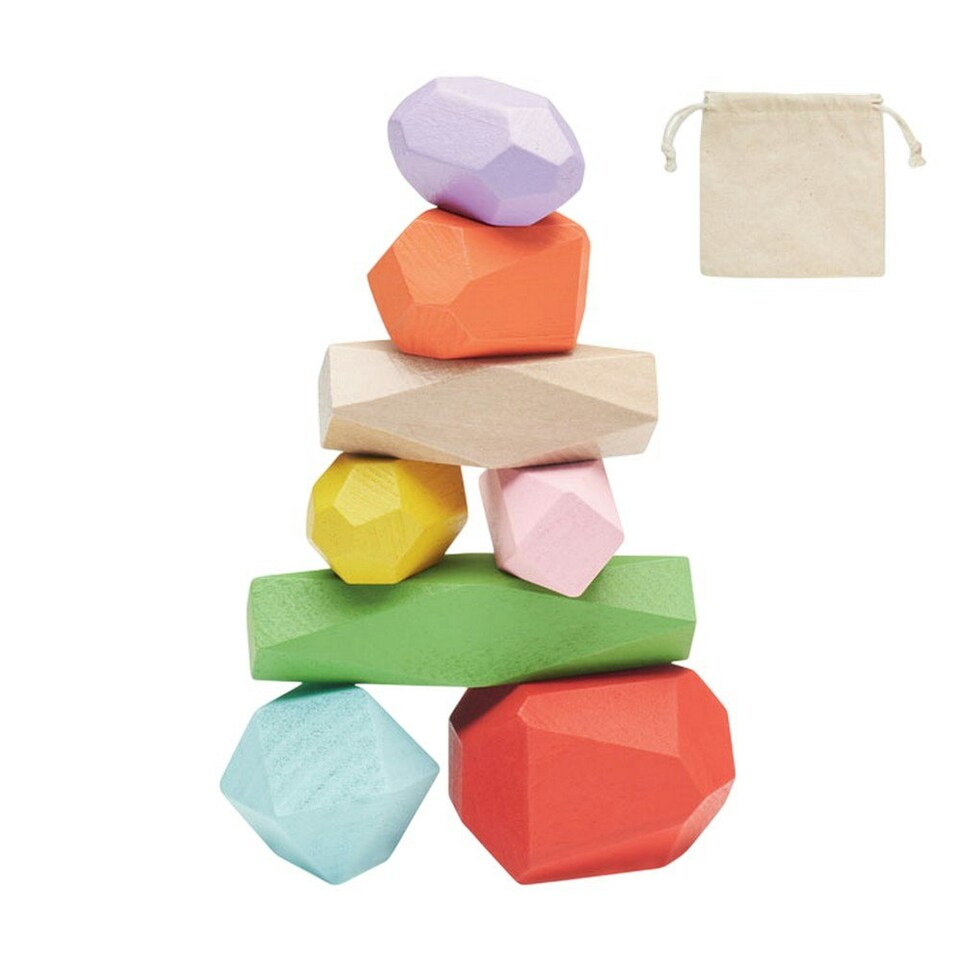 image 1 of MidOcean Dolmen Wood Stacking Rocks (Pack of 8) - Multicoloured - One Size