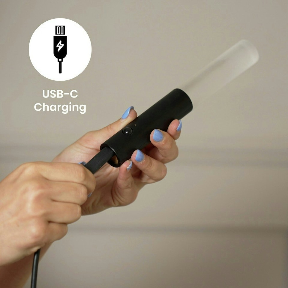 image 1 of ValueLights Oakley Pair of - Black Magnetic Wall Lights with Motion Sensor and USB Rechargeable