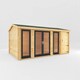 image 1 of 5.1 x 3 m Home Office Studio with Side Shed with White UPVC Windows and Doors - 44 mm Timber - L313.3 x W515.5 x H259.5 cm - Brown Brown